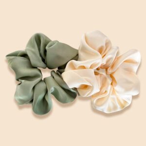 x2 Luxury Satin Silk Hair Scrunchies